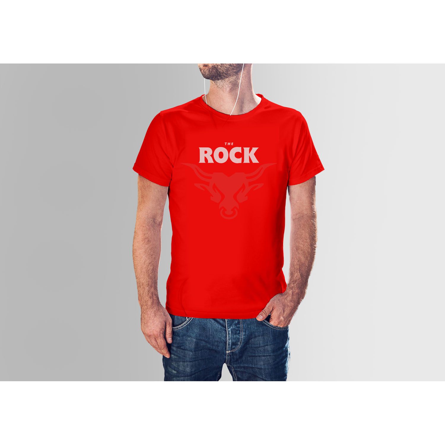 THE ROCK WWE RED COTTON Tshirt