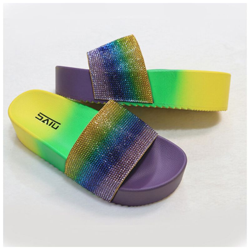 Women Fashion Slippers shoes woman Ladies Slides Sandals Summer Bling Beach Female Slippers Slides Flip Flops Flats Shoes