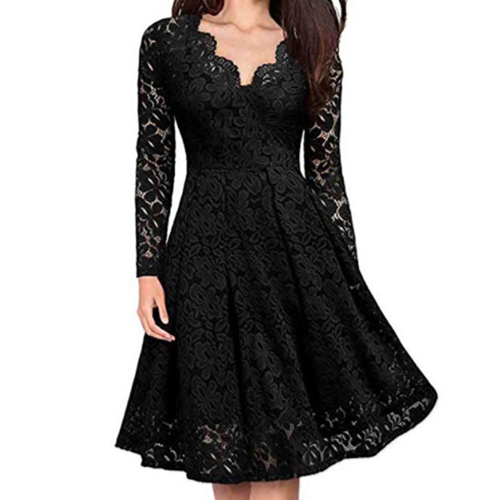Slim Dress V Neck A-line Solid Color Formal Dress