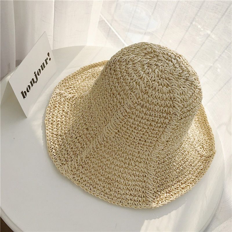 Women Beach Hat Lady Foldable Straw Hats Summer Bohemia Sun Straw Hat UV Protect Travel Cap For Holiday Sombrero Hombre Verano