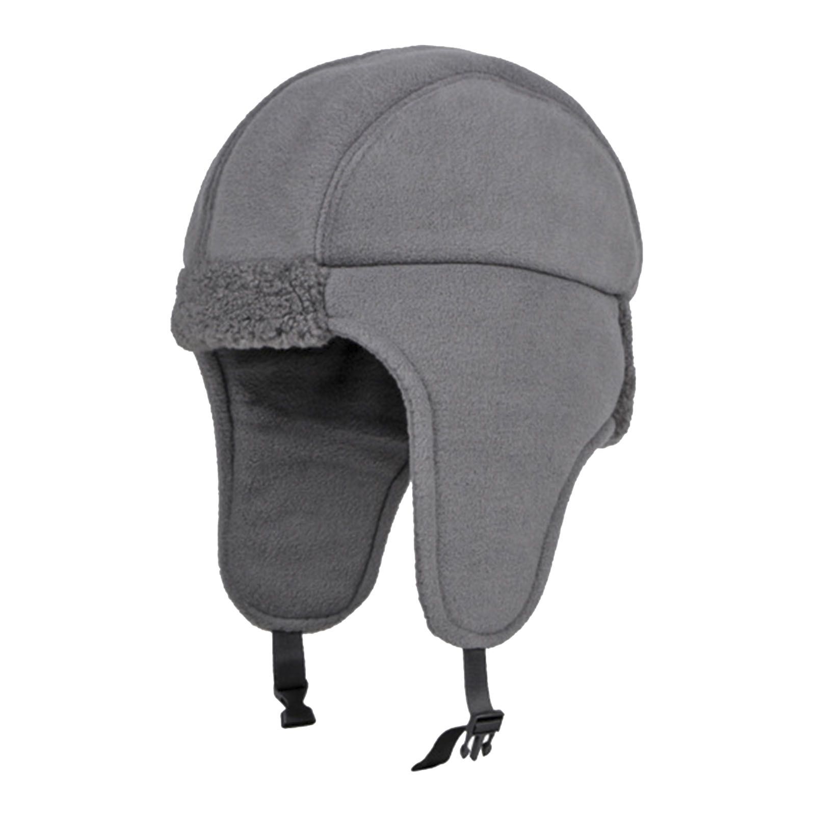 Ear Flap Cap Coldproof Solid Color Fleece Lined Unisex Riding Hat