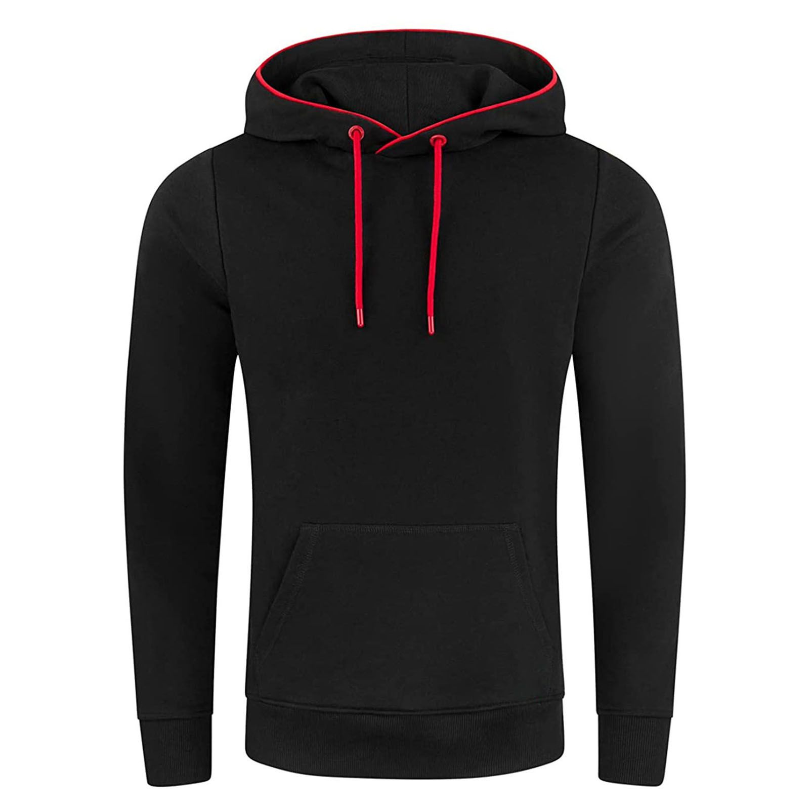 Pullover Hoodie Slim Fit Patchwork Color Hooded Pullover Sweatshirt