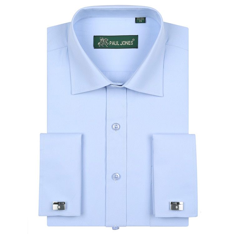 Men's French Cuff Long Sleeve Dress Shirt Regular Fit Spead Collar Formal Business Shirts With Cufflink Party Wedding Clothing