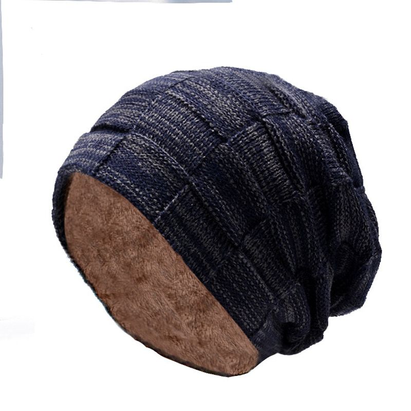 Winter Beanie Hat Men Warm Knit Hat 2019 Men Fashion Cap Winter Skull Cap with Thick Fleece Lined Winter Hats for Men