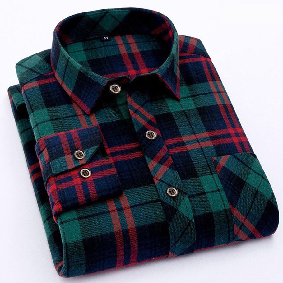 Checked Cotton Casual Short Sleeve
