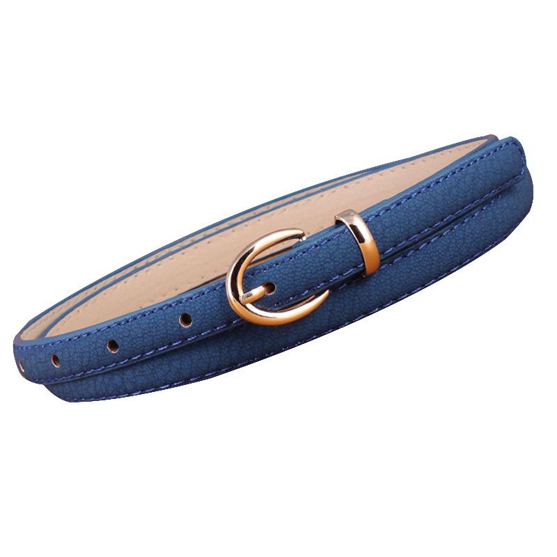 fashion Candy color belt ladies pu pin buckle decorative belt colors personality wild thin belt Round buckle ladies belt