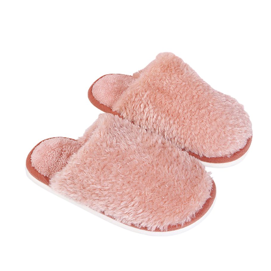 Plush Slippers Silent Slip-on Fluffy Slippers Winter Shoes