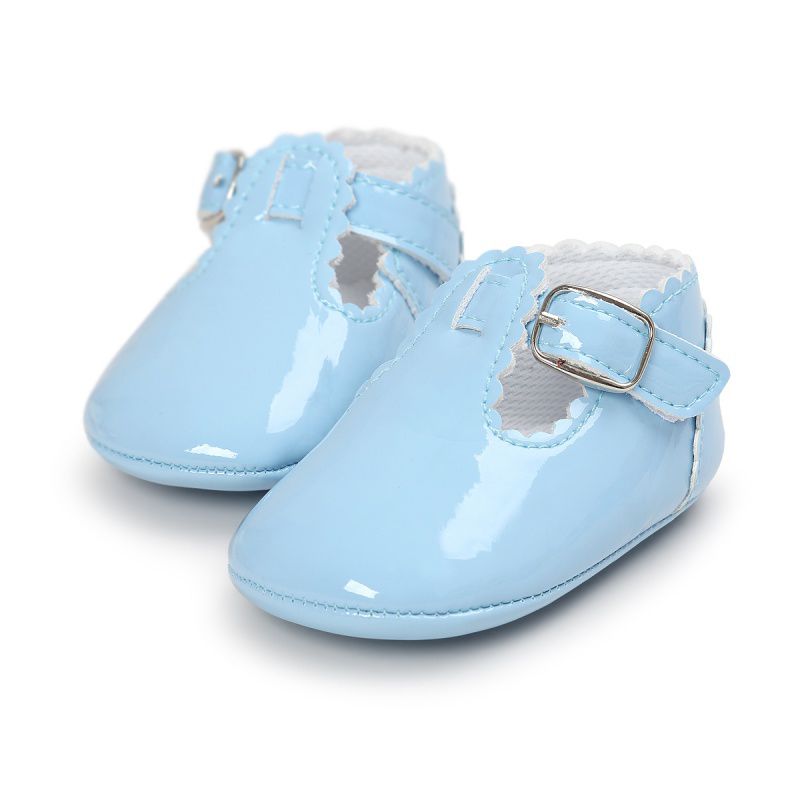 Baby Girl Spring And Autumn PU Solid Color Princess Baby Shoes Anti-slip Crib Shoes Prewalker