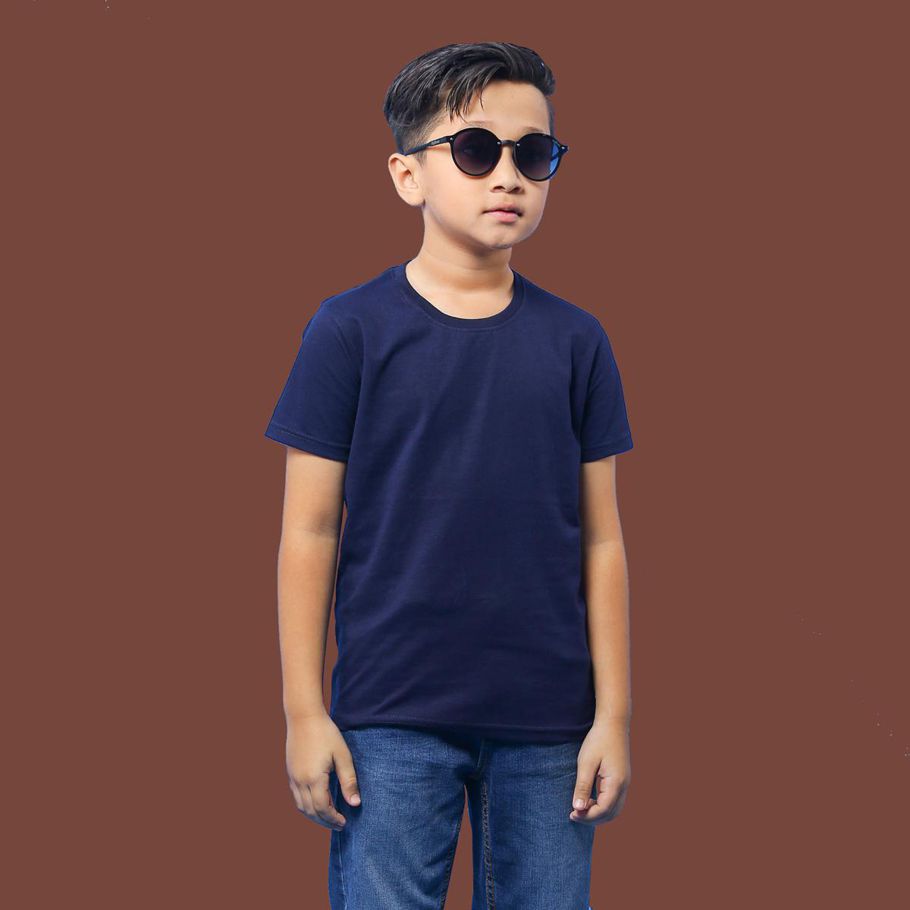 Navy Cotton Half Sleeve T-Shirt for Boys- Code-SW11121T