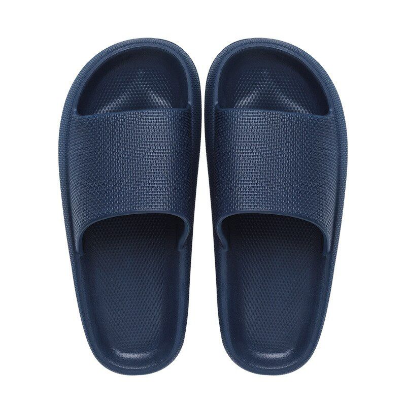 Spot Home Solid Color Thick-Soled Slippers Couple Non-Slip Bathroom Slides Street Trend Slippers Wholesale