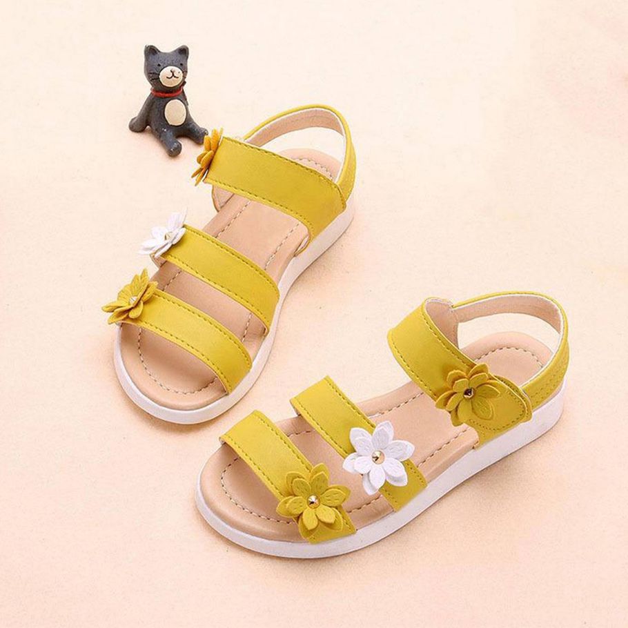 Summer Beach Baby Girl Flat Sandals Strappy Flowers Kids Toddler Shoes