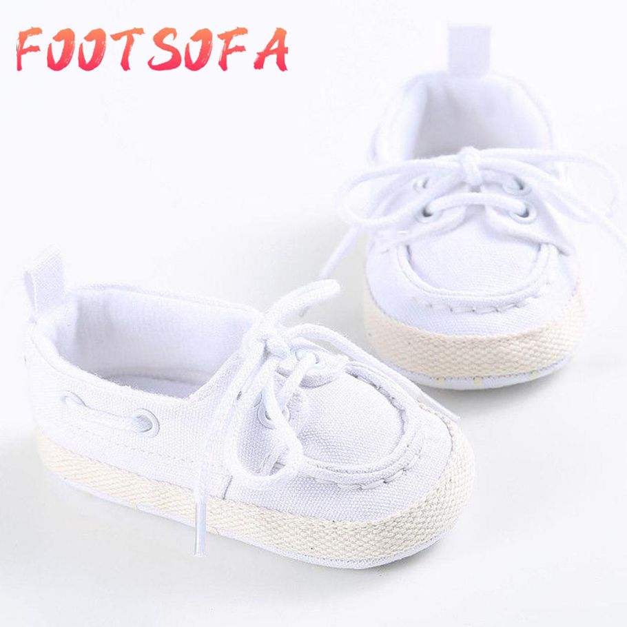 Baby Shoes Toddler Boy Girl Canvas First Walkers Soft Soles Crib Shoes Non-Slip Strappy Sneakers 0-18M