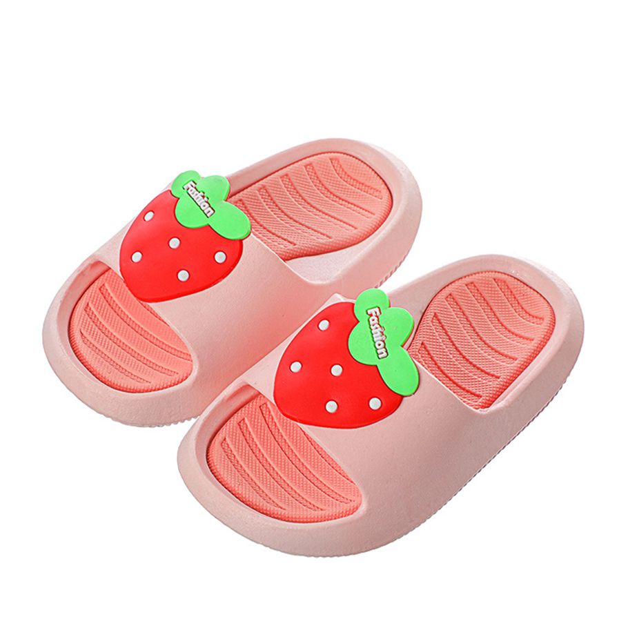 Yfashion ldren  Sandals  Slippers Summer Indoor Non-slip Soft-soled Cartoon Strawberry Slippers color