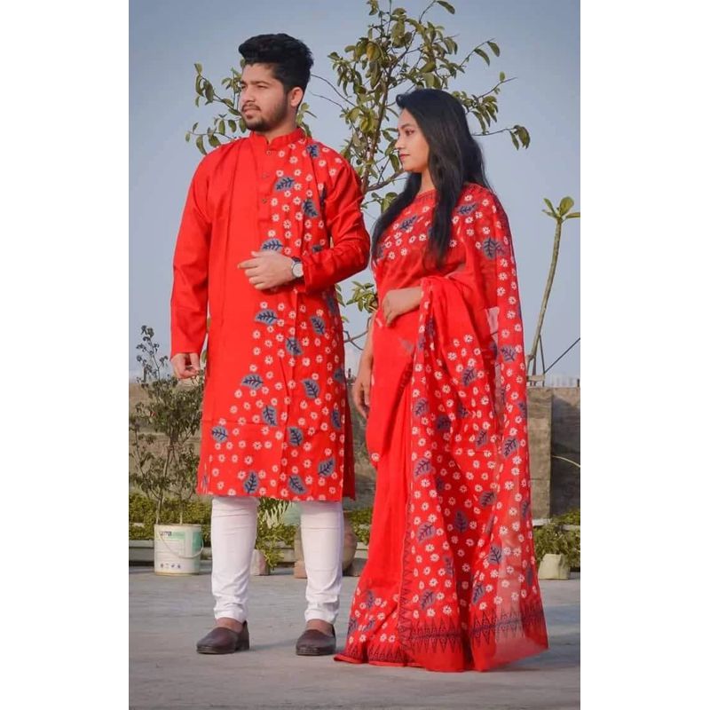 New Exclusive  Half Silk Share And Dhupiyan Panjabi For Combo Couple Dress