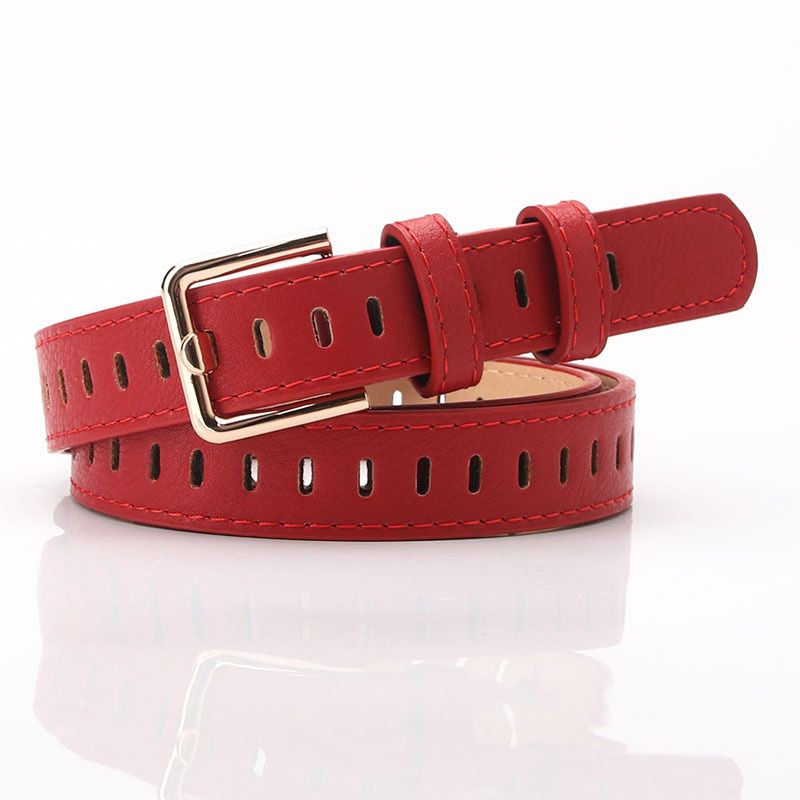 Design Faux Leather Belt Female Hollow Out Pin Buckle Belts For Women Waistband Solid Retro Waist Strap Belt For Jeans Dress