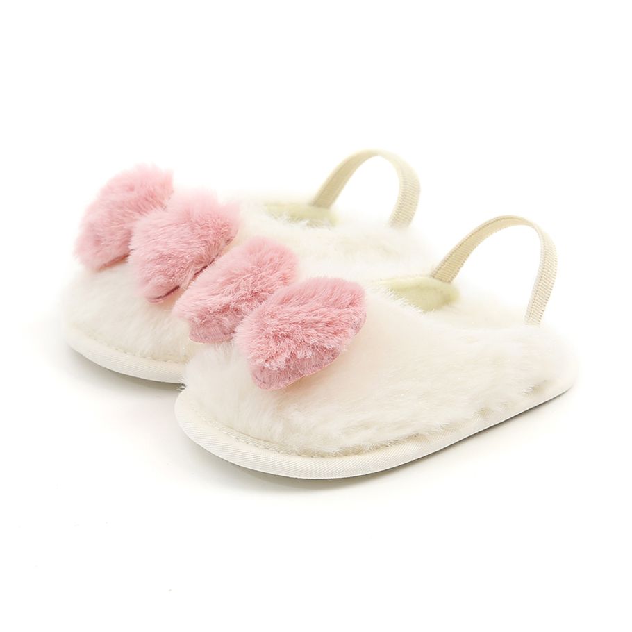Baby Winter Warm Slippers Shoes,Newborn Girls Cute Faux Bow Soft Crib Fuzzy Footwear
