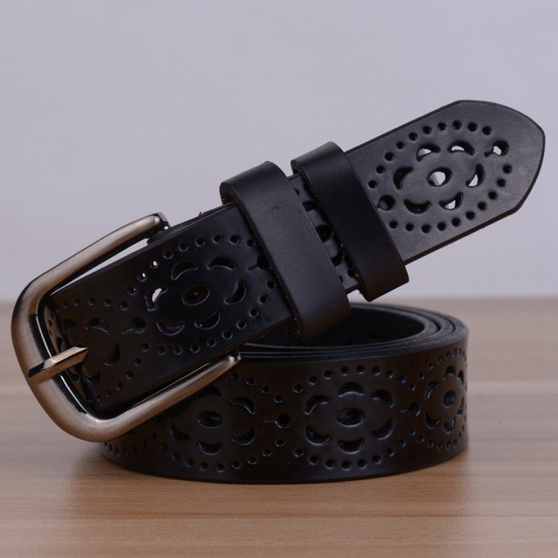 Women Fashion Wide Leather Belt Woman Without Drilling Luxury Jeans Belts Female Top Quality Straps Ceinture Femme