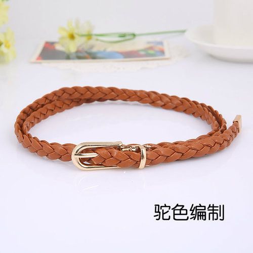 Belts Women Knitting Metal Needle Smooth Buckle Simple All-match Colorful Waist Belt Womens Solid Trendy Chic