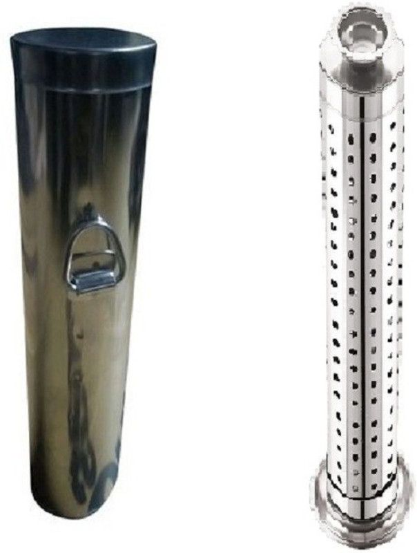 Anne-kee Stainless Steel Combo Agarbatti Incense Holder Stand and Kiper Dhoop Diya for Pooja Accessories Home Office & Temple Stainless Steel Incense Holder Set  (Steel)
