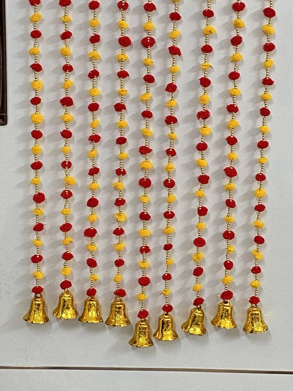 TATHAGATA Handmade Red yellow Color for WallHanging Bandhanwar forDecoration 6FT 10Strings Toran  (Wool)