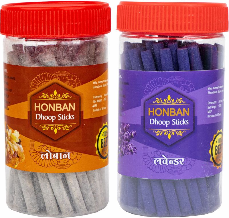 HONBAN Loban&Lavender Flavour Dhoop Sticks for Puja (Charcoal Free) Lavender, Loban  (200, Set of 2)