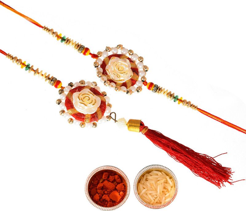 Lumba Set  (1 set Bahiya Bhabhi Rakhi, Roli Chawal)