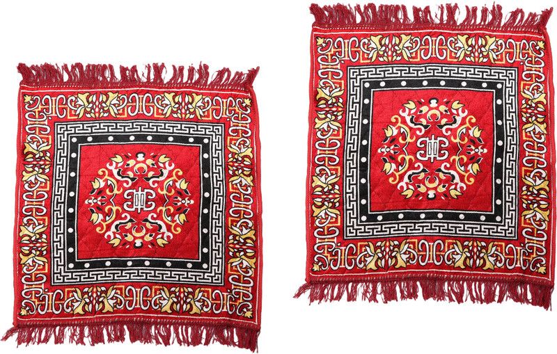 E-Retailer Velvet Prayer Mat  (Black, Medium, Pack of 2)