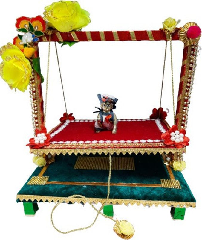 SHYAM Size 0 to 5 Bal Gopal Decorative WOODEN Jhula Handmade Premium Quality Jhula