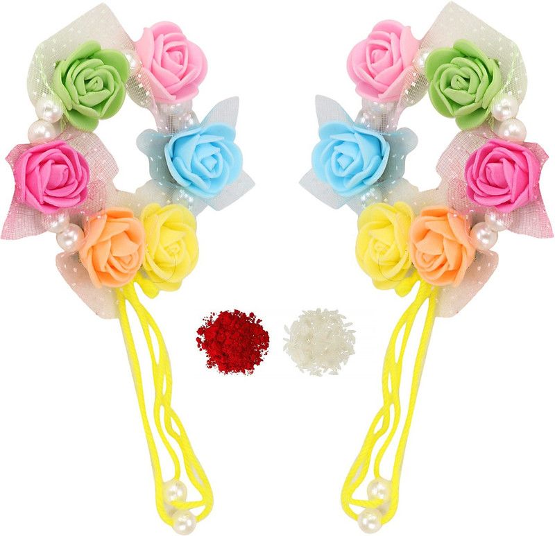 Chawal Roli Pack, Rakhi Set  (2 Lumba, Roli Chawal Pack)