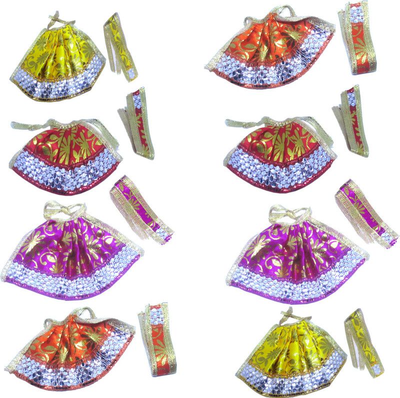 prskudeshiya Mata Rani Durga Mata Sarswati Mata Laxmi Mata Parvati Mata Dress  (Silk)