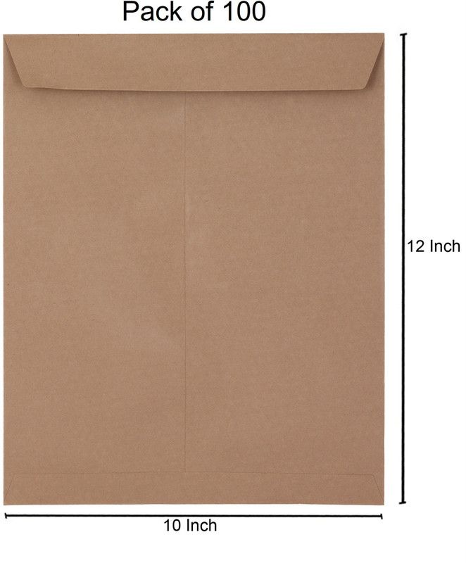SUNPACKERS Brown Envelope Size- 12 X 10 Inch Home/office/courier Envelopes  (Pack of 100 Brown)
