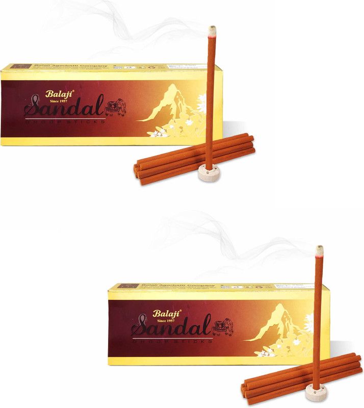 Stylewell Box Pack of 2 (10 Sticks Per Box) Balaji Sandal Premium Incense Dhoop Sticks Sandal  (10, Set of 2)