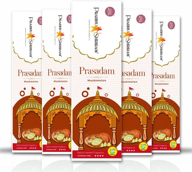 PRABHU SHRIRAM PREMIUM AGARBATTI-Fruit Muskmelon fragrance Incense Sticks 450gm|300sticks| Nature Inspired Fragrance  (50, Set of 6)