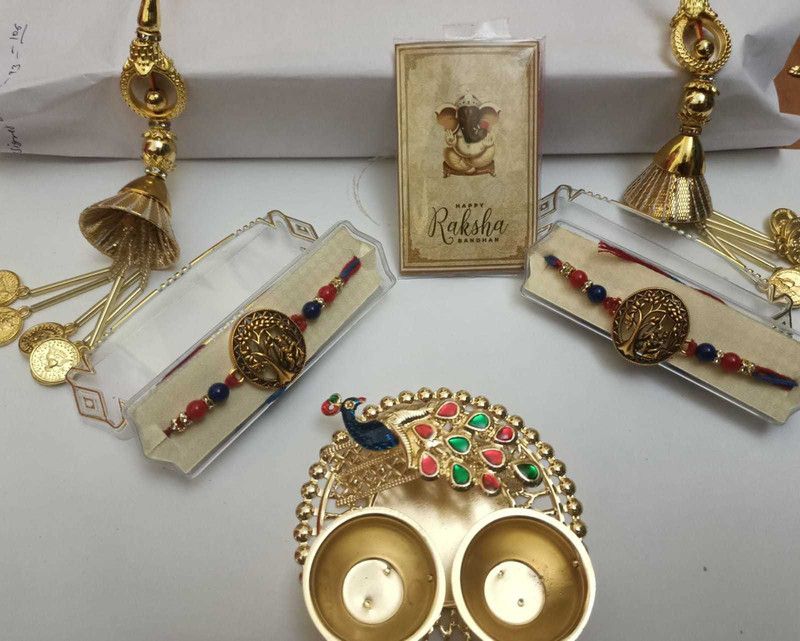 Chawal Roli Pack, Thali, Rakhi, Lumba Set  (1)