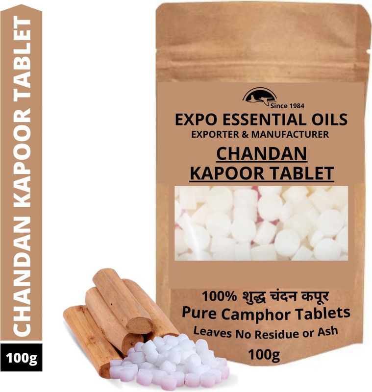 Expo Organics 100% Pure Chandan Kapoor Tablets, Camphor, Kapoor Tablets, Puja, Aarti Kapoor