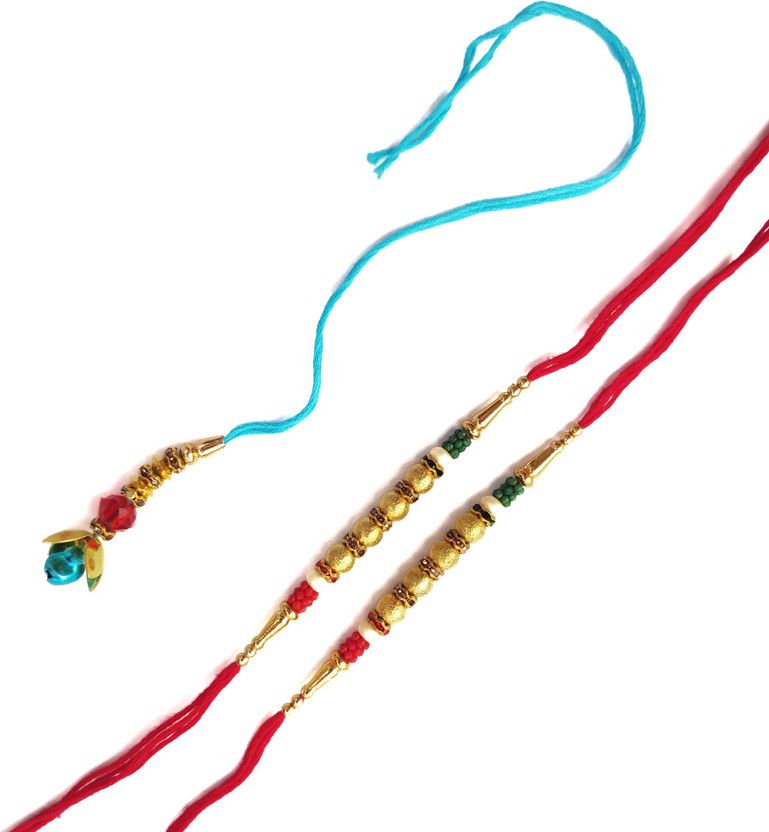 Lumba, Rakhi Set  (3 Piece Designer Bhaiya Bhabhi Rakhi)