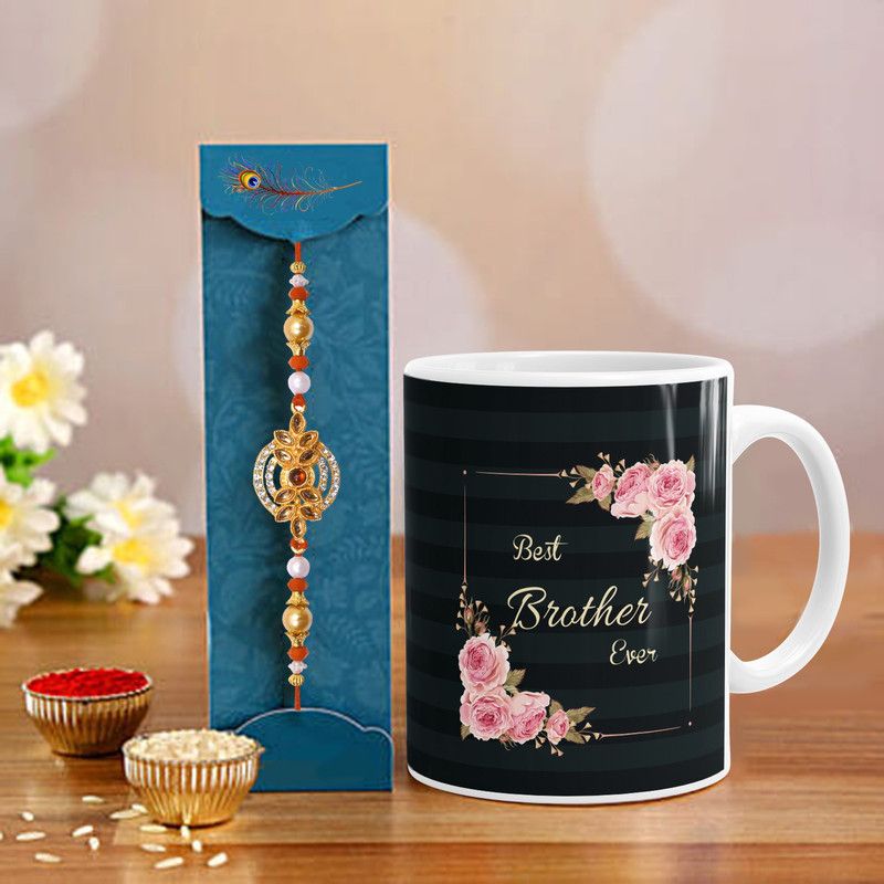 Rakhi Set  (1 Rakhi, 1 Mug, 1 Roli Chawal,1 Greting card)