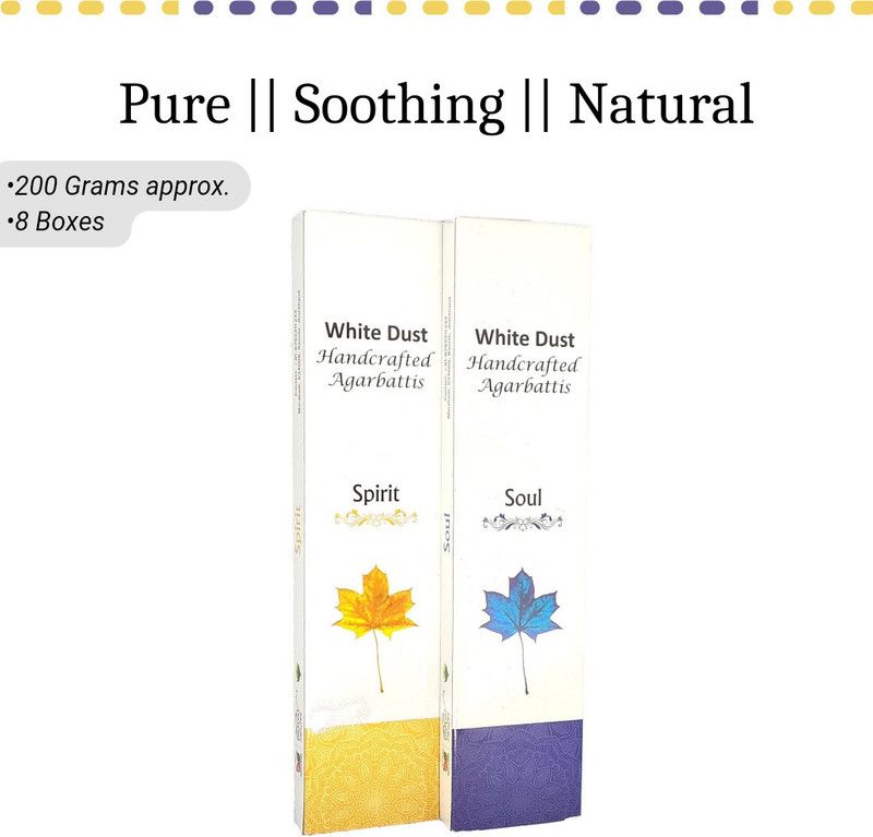 White Dust Handcrafted Agarbattis Soul 4 Boxes, Spirit 4 Boxes Soul, Spirit  (30, Set of 8)
