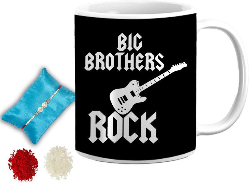 Mug, Rakhi, Chawal Roli Pack Set  (1 Rakhi, 1 Mug, 1 Roli chawal)