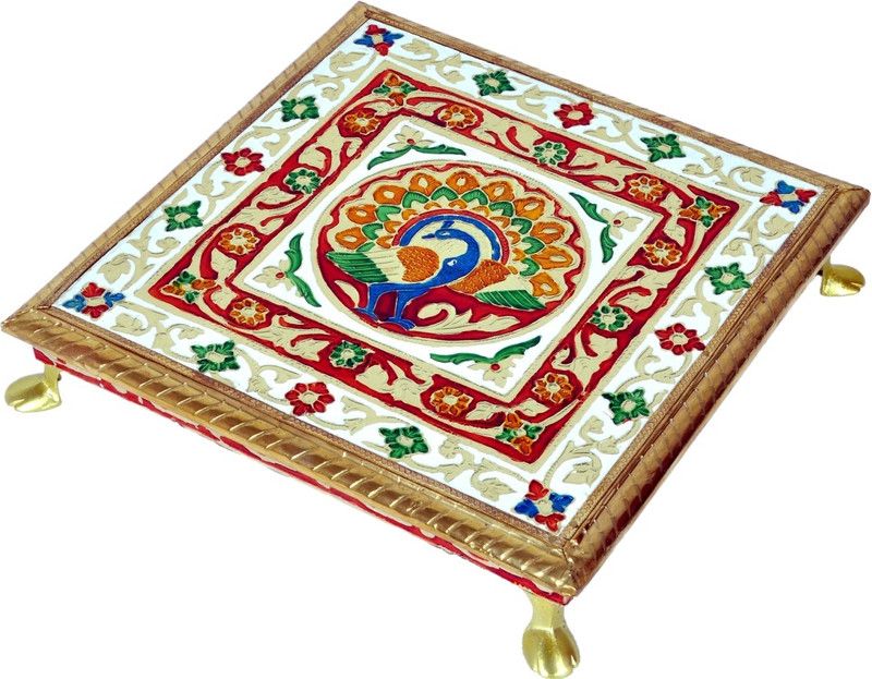 Genius Bird Wood All Purpose Chowki  (Multicolor, Pack of 1)