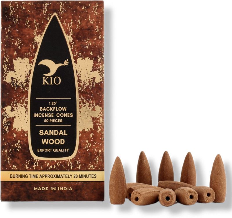 SANDAL WOOD BACKFLOW CONES FOR SMOKE FOUNTAIN BURNER Dhoop  (Pack of 50)