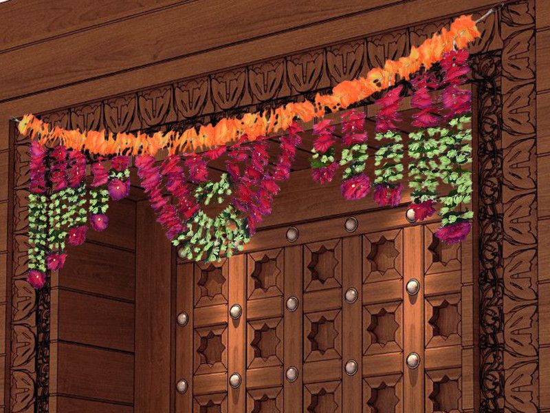 CraftVatika Artificial Flower Garland Toranam Bandhanwar for Door, Diwali All Festival Toran  (Plastic)