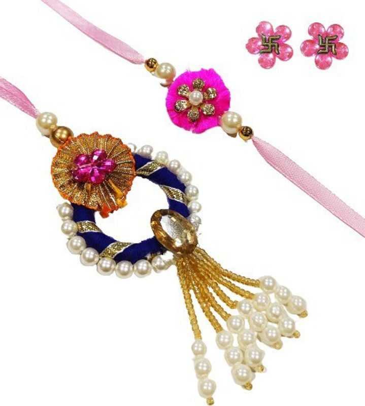 Rakhi, Lumba, Chawal Roli Pack Set  (1 Rakhi, 1 Lumba, 2 Swastik)