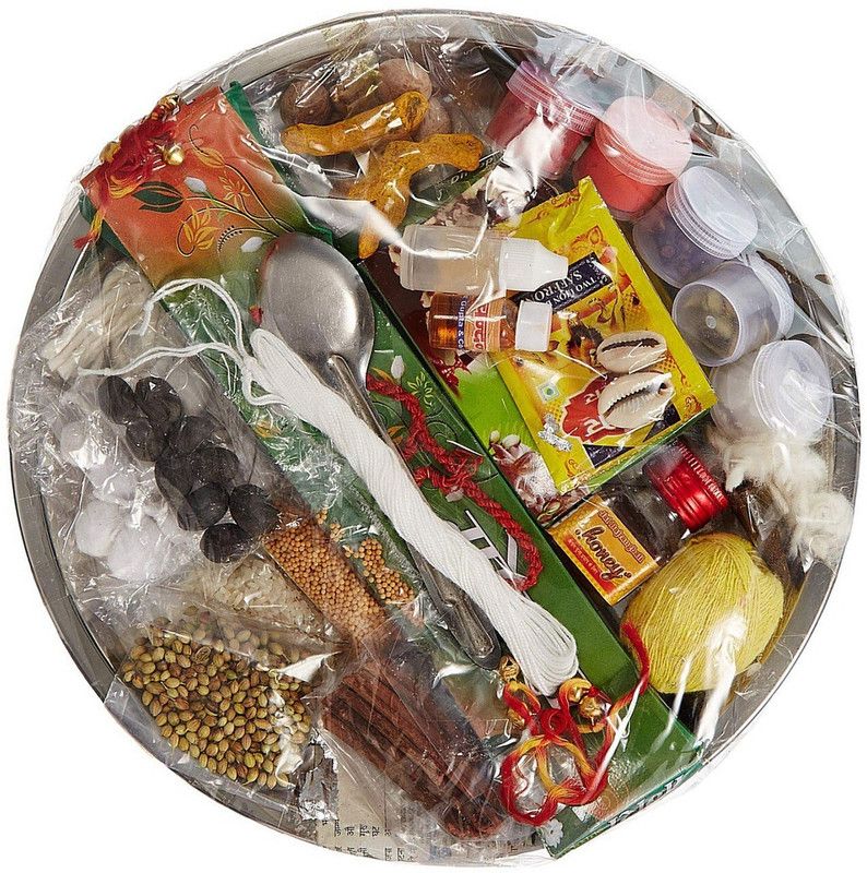 ME&YOU Special Puja Thali of 31 ingredients for Hawan Puja, Diwali Pujan, Navrata Pujan, Durga Pujan IZ18PujaThaliPack31-003 Steel  (1 Pieces, Multicolor)