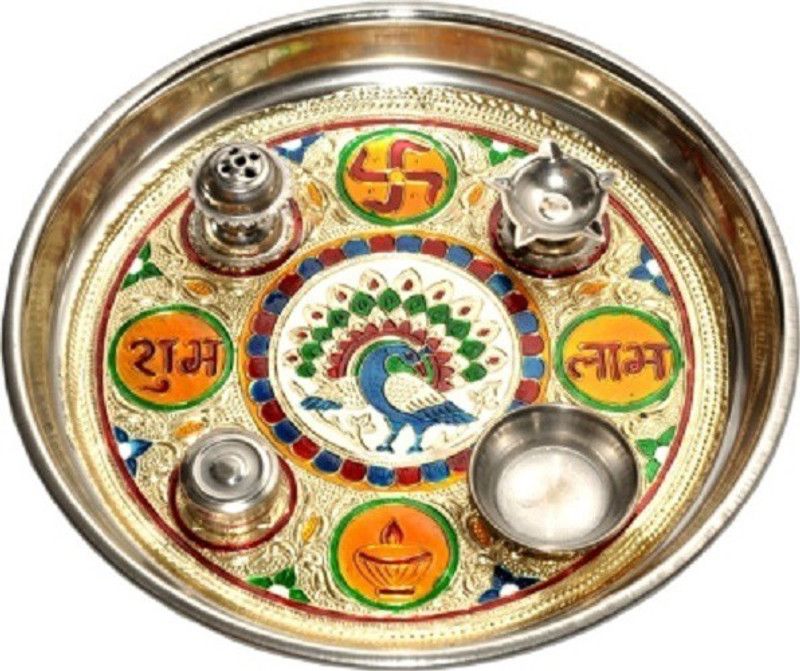 Excellent Enterprises Meenakari Steel  (5 Pieces, Multicolor)
