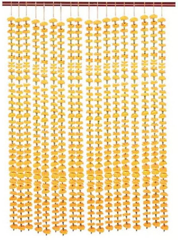 ONRR Marigold Flower Orange Garland (pack of 4pcs) fabric Garland  (Orange)