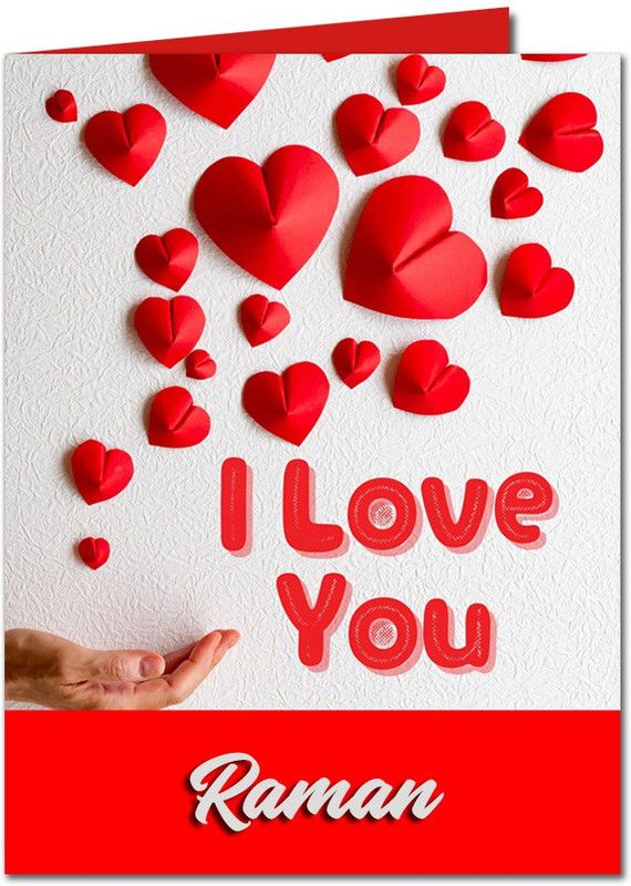 Midas Craft I Love You Raman Romantic Card Quotes 27 Greeting Card  (Red, Pack of 1)