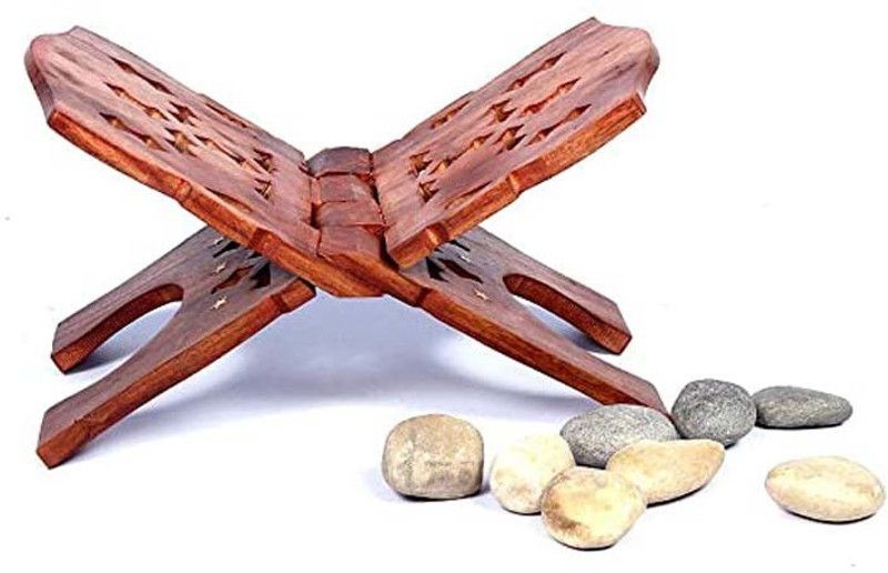 Phirkcraft Wooden Brown Rehal  (Width (Open) = 32 cm : Height (Open) = 20 cm)