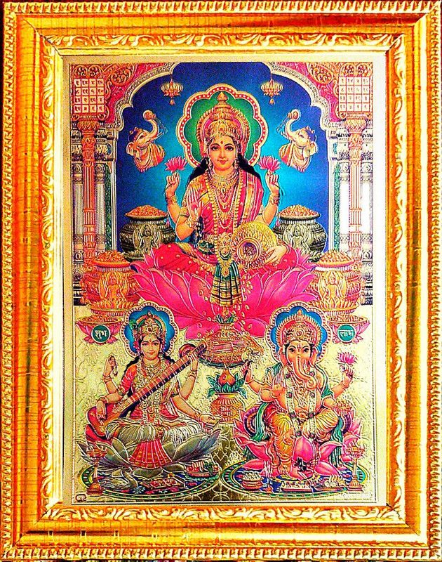 SUNINOW Laxmi ganesh saraswati photo frame Religious Frame