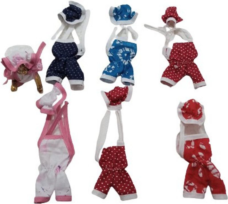Kanha Bal Gopal Ji combo of 6 jump suits with cap size 0 to 1 Dress  (Cotton)
